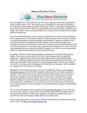 Business Electricity in Texas
