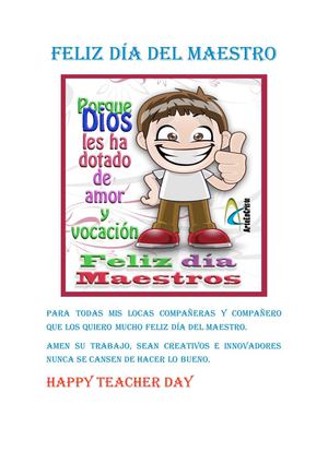 Feliz día del maestro
