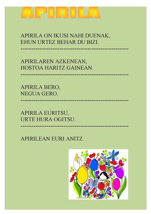 APIRILA ESAERA ZAHARRAK