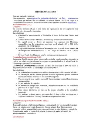 tipo de sociedades 