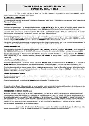 Séance du 12 avril 2013