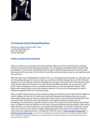 Finding a naturist massage hong kong 