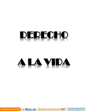 DERECHO A LA VIDA