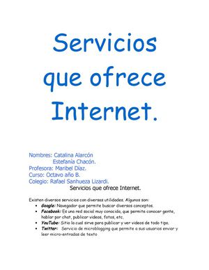 Servicios que ofrece Internet (1)