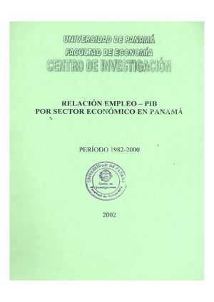 Relación empleo - PIB por sector económico en Panamá
