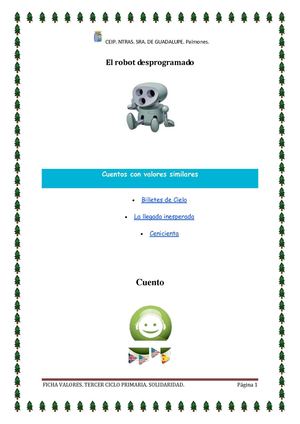 FICHA EDUCACIÓN EN VALORES. SOLIDARIDAD.