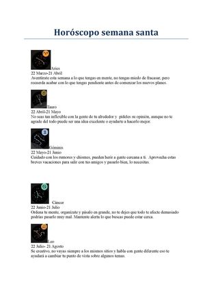 Horóscopo semana santa