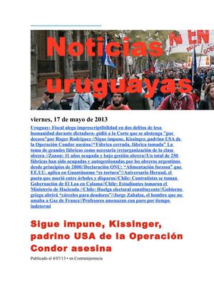 Noticias uruguayas viernes 17 de mayo del 2013
