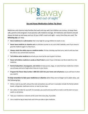 Up and Away Medication Tip Sheet