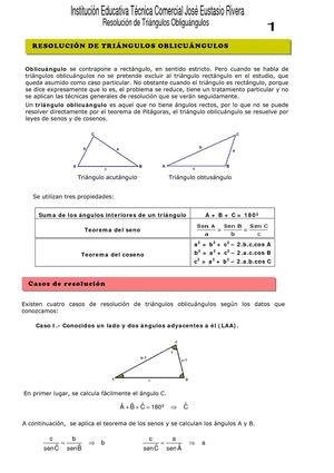 Ley de seno y ley de coseno