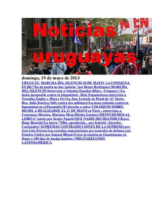 Noticias Uruguayas domingo 19 de mayo del 2013