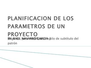 PLANIFICACION DE LOS PARAMETROS 