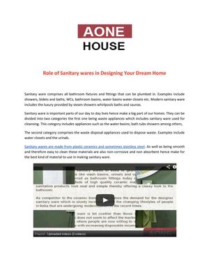 Role of Sanitary wares in Designing Your Dream Home S