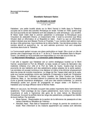 Les Ahmadis en Israël