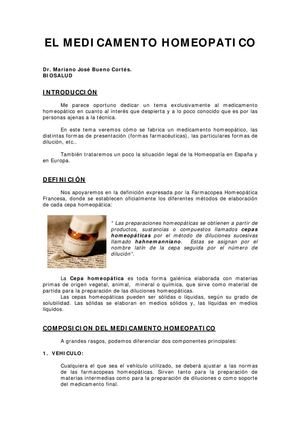 Medicamento homeopático