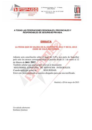 nota informativa sobre el acta de conciliación de Seguriber