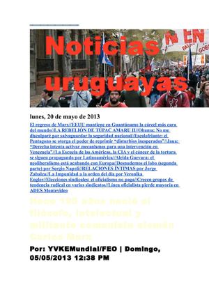 Noticias Uruguayas lunes 20 de mayo del 2013