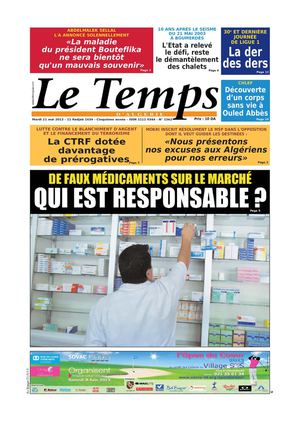 Le Temps d'Algérie Edition du Mardi 21 Mai 2013
