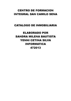 CENTRO DE FORMACION INTEGRAL SAN CAMILO SENA