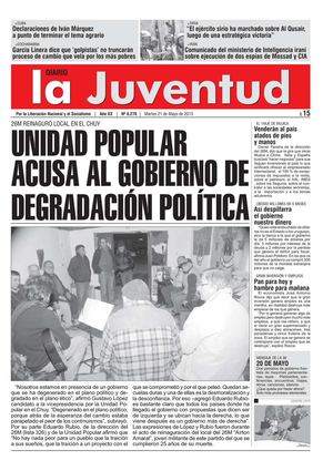 UNIDAD POPULAR ACUSA AL GOBIERNO DE DEGRADACIÓN POLÍTICA