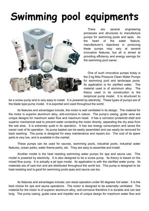 Swimming pool equipments