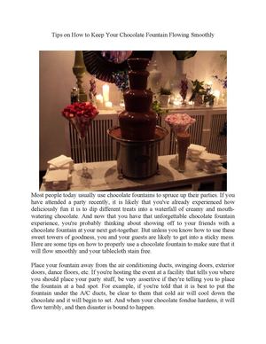 Tips on How to Keep Your Chocolate Fountain Flowing Smoothly