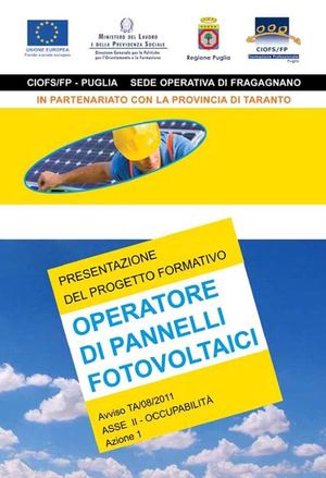 Presentazione progetto - Operatore di pannelli fotovoltaici - sede di Fragagnano (TA)