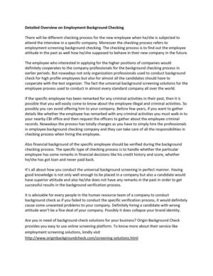 Detailed Overview on Employment Background Checking