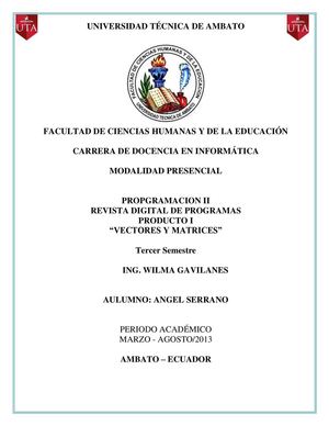 Vectores y Matrices 