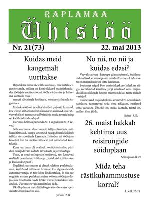 Raplamaa Ühistöö nr 21, 22. mai 2013