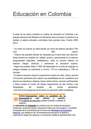 la educacion en colombia