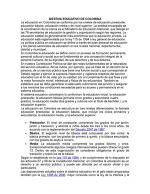 Sistema Educativo en Colombia