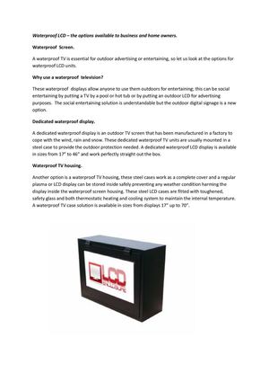 Waterproof LCD Enclosures