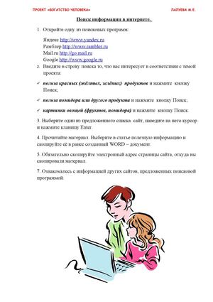 Инструкция по поиску информации в Интернете