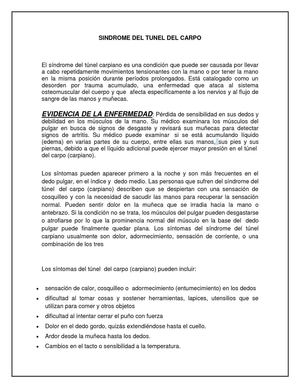 SINDROME DEL TUNEL DEL CARPO