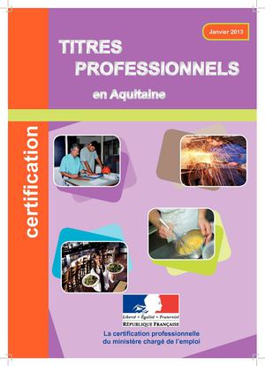 les titres professionnels en Aquitaine - 2013
