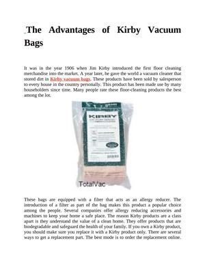 The Advantages of Kirby Vacuum Bags