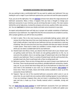 BATHROOM ACCESSORIES FOR YOUR COMFORT