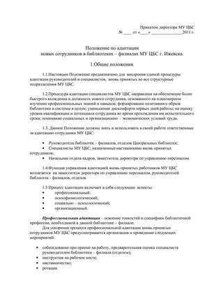 Положение об адаптации