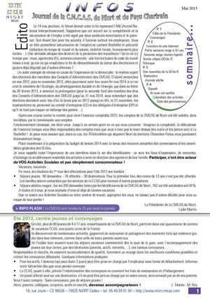 CMCAS de Niort - Journal d'informations