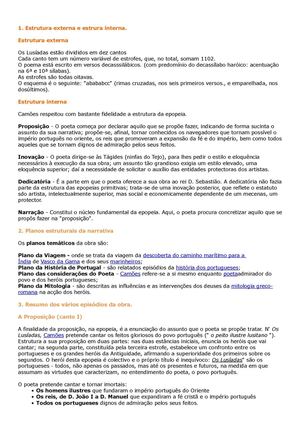 Resumo dos episódios dos Lusíadas