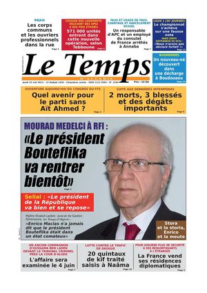 Le Temps d'Algérie Edition du Jeudi 23 Mai 2013