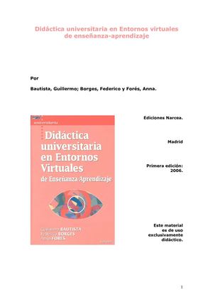 DIDÁCTICA UNIVERSITARIA EN ENTORNOS VIRTUALES