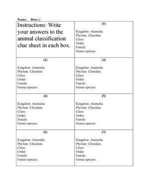 Answer Sheet
