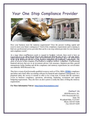Your One Stop Compliance Provider