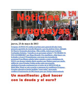 Noticias Uruguayas jueves 23 de mayo del 2013