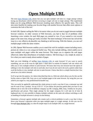 Open Multiple URL