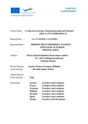 Reports from our meetings