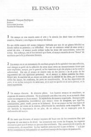 GUÍA PRÁCTICA PARA LA REDACCIÓN DE UN ENSAYO