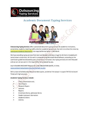 Academic Document Typing Services